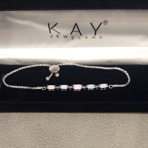 NIB Kay Jewelers Silver and Opal Bracelet